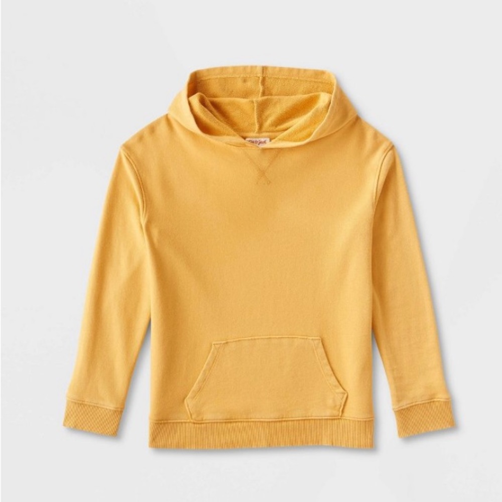 Cat and jack kids medium mustard yellow hoodie sweater unisex
